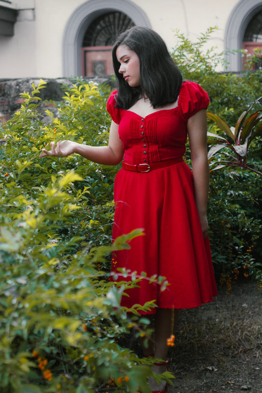 Vestido rojo corte A Amapola